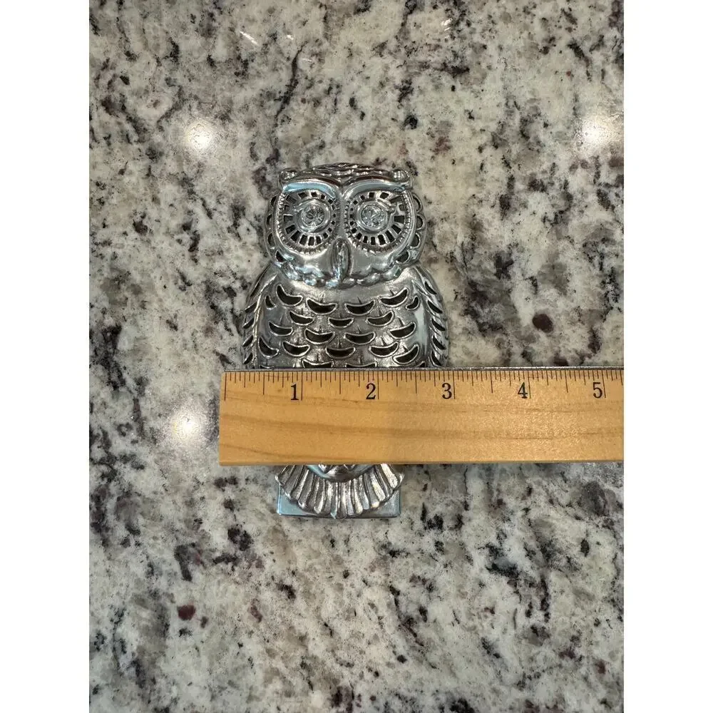 Brighton Owl Night Light Silver Plated Replacement Nightlight Front MCM Boho 5